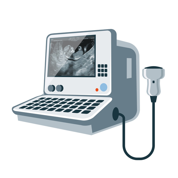 Máquina de diagnóstico ultrasónico médico
 - Vector, Imagen