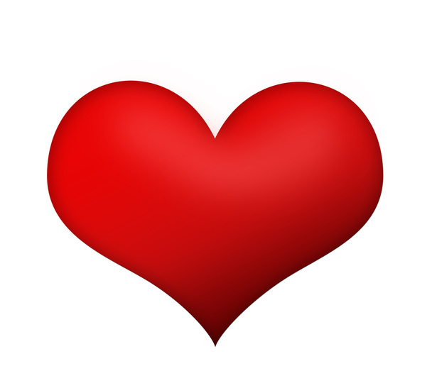 красное сердце на белом фоне - Фото, изображение