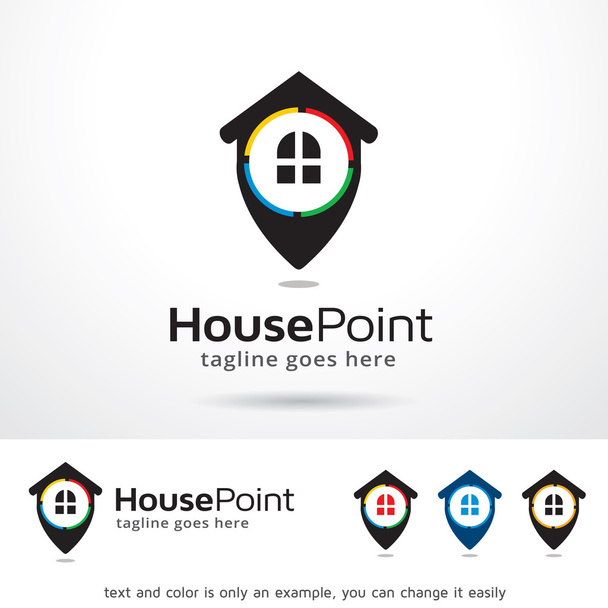 House Point Logo Template Design Vector - Vektör, Görsel
