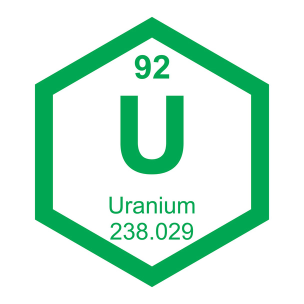 Periodic table element uranium - Vector, Image