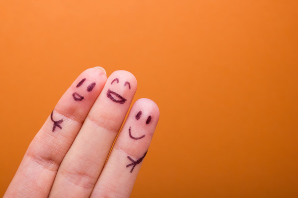 Три усміхнені пальці, які дуже раді друзям
 - Фото, зображення