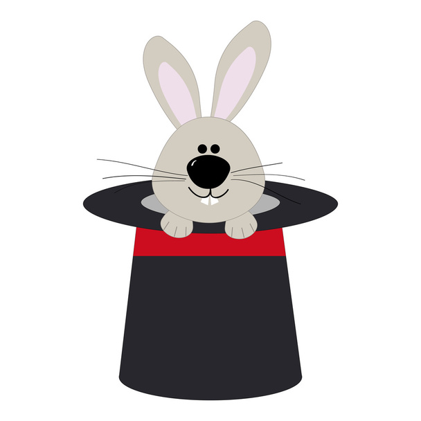 Magic Rabbit in a hat illustration. - Vector, Image