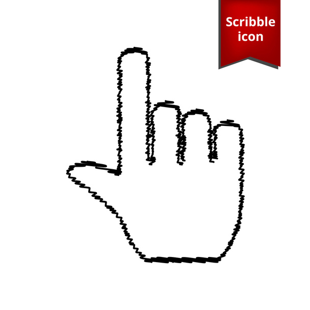 Icono de mano con efecto pluma
 - Vector, imagen