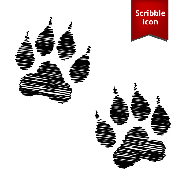 Animal Tracks. Vector illustration with pen effect - Vector, Image