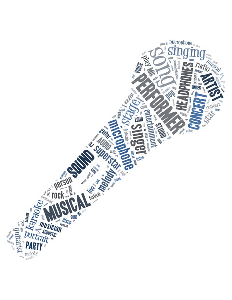 Microphone singer, word cloud concept 3 - Photo, Image