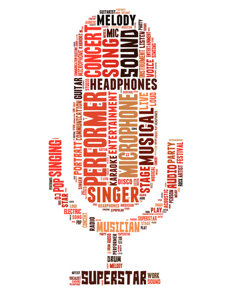 Cantante de micrófono, concepto de nube de palabras 6
 - Foto, Imagen
