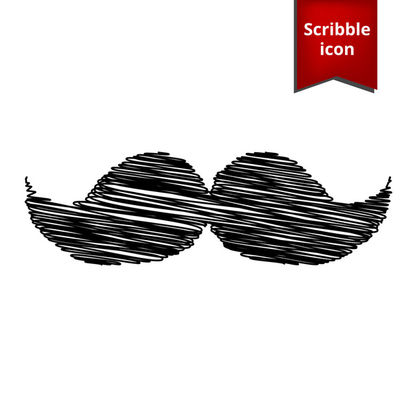 Set of moustaches icon with pen effect - Vector, Image