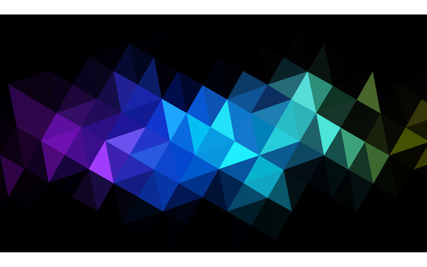 mehrfarbige, dunkle, polygonale Designillustration, die aus Dreiecken und einem Farbverlauf im Origami-Stil besteht. - Vektor, Bild