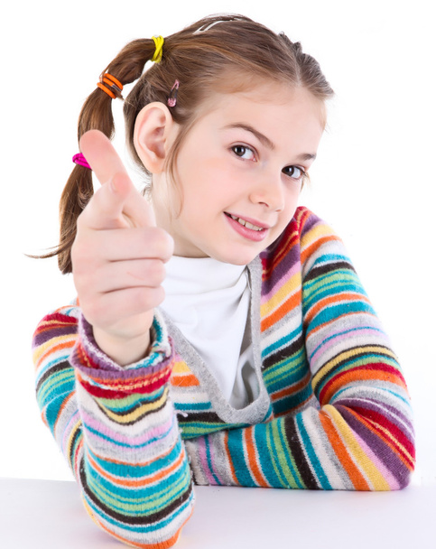 Chica joven señalándote con su dedo índice
 - Foto, imagen