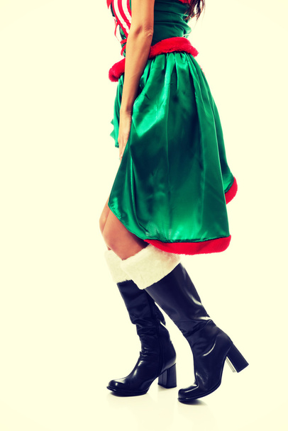 Slim woman legs wearing elf clothes - Фото, изображение