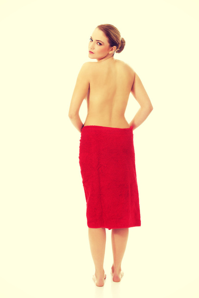 Spa woman wrapped in towel. - Foto, Imagen