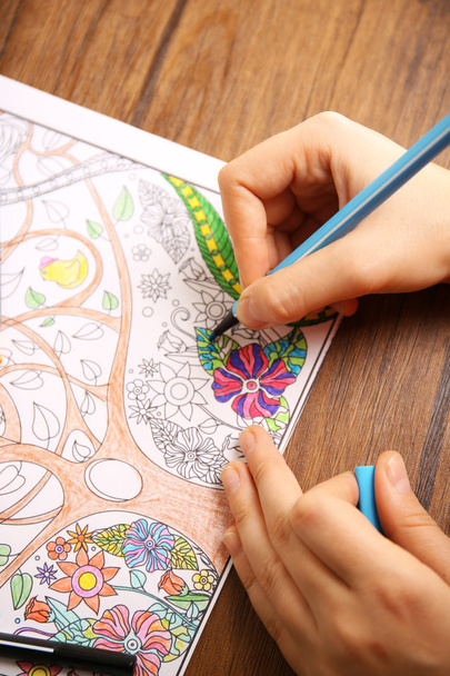 Adult colouring with pencil - Fotografie, Obrázek