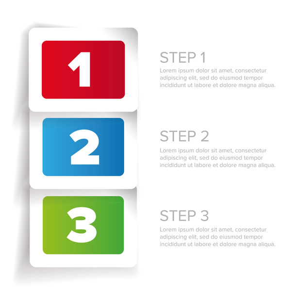 One two three - progress steps vector label - Vector, Image