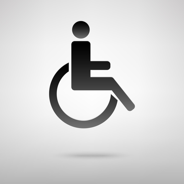 Niepełnosprawnych czarny ikona - Wektor, obraz