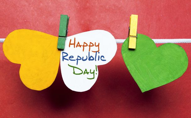 Feliz Día de la República India 26 concepto de enero. Bandera de India (corazón
  - Foto, imagen
