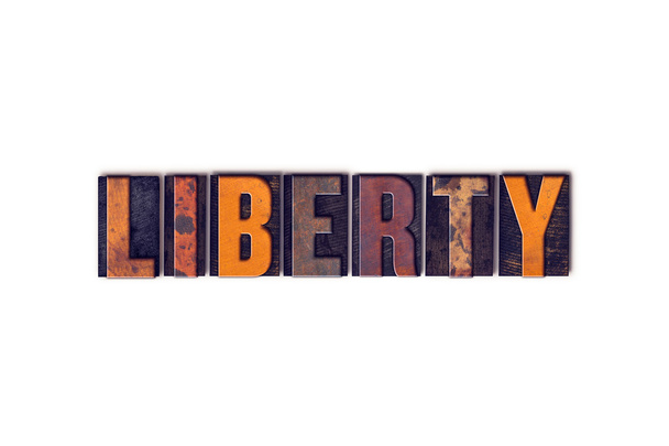 Liberty Concept Isolated Letterpress Type - Photo, Image