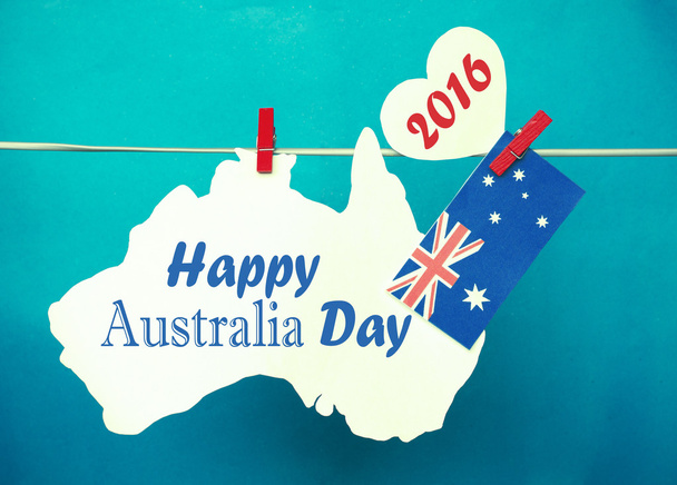 Celebrate Australia Day holiday on January 26  2016 with a Happy - Фото, изображение