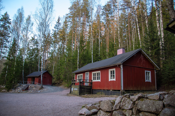Finlandiya'da kırmızı ev - Fotoğraf, Görsel