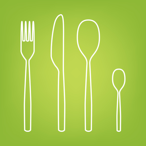 Fork spoon knife line icon - Vector, Image