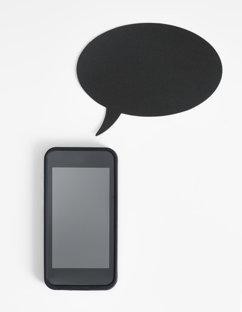 Smartphone and speech bubble with copyspace - Fotoğraf, Görsel