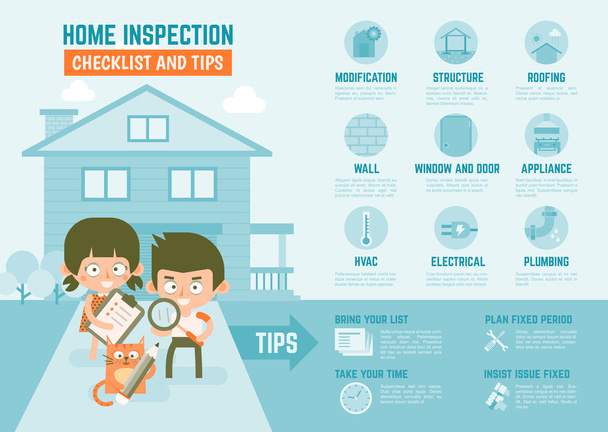 lista de verificación de inspección en el hogar y consejos
 - Vector, Imagen