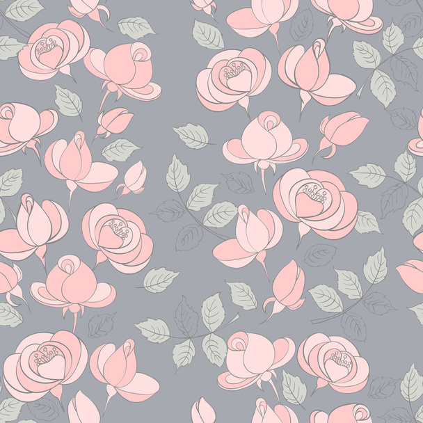 vintage roses seamless pattern - Vector, imagen