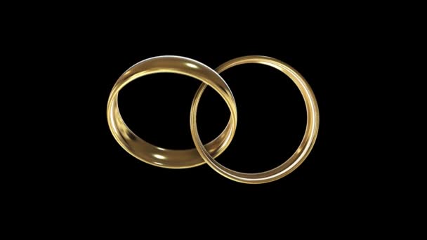 wedding rings alpha channel - Footage, Video