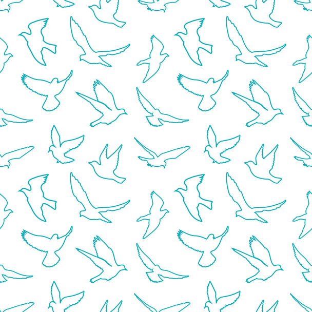 flying Birds silhouettes - Vector, Image