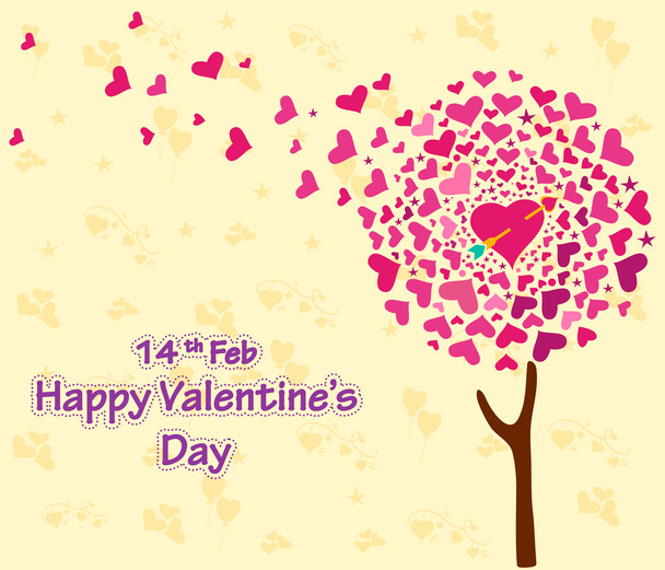 Happy Valentines Day greeting - Vector, Image