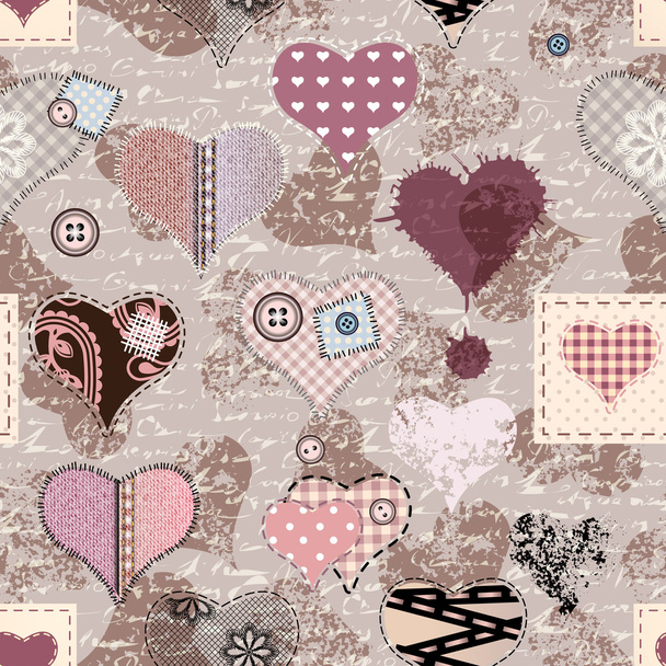 Grunge hearts background - Vector, Image