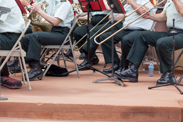 Vojenská kapela hrající hudbu - Fotografie, Obrázek