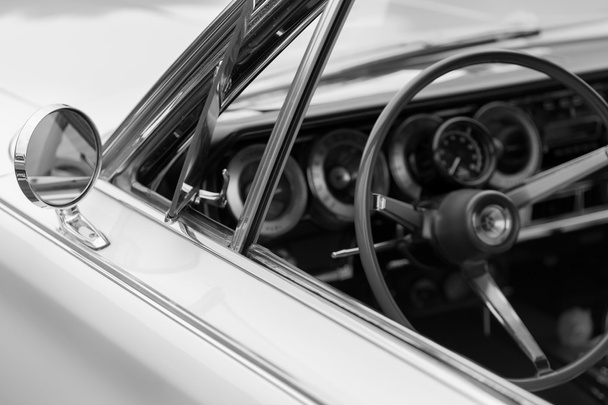 Wing mirror of a classic vintage car - Photo, Image
