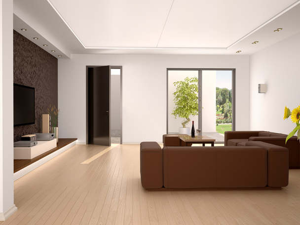 Ilustración 3d de la sala de estar de diseño interior en un estilo moderno
 - Foto, imagen