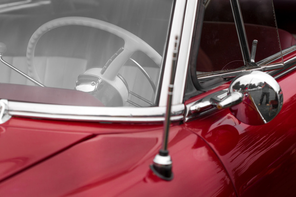 Steering wheel of a vintage car - Photo, Image