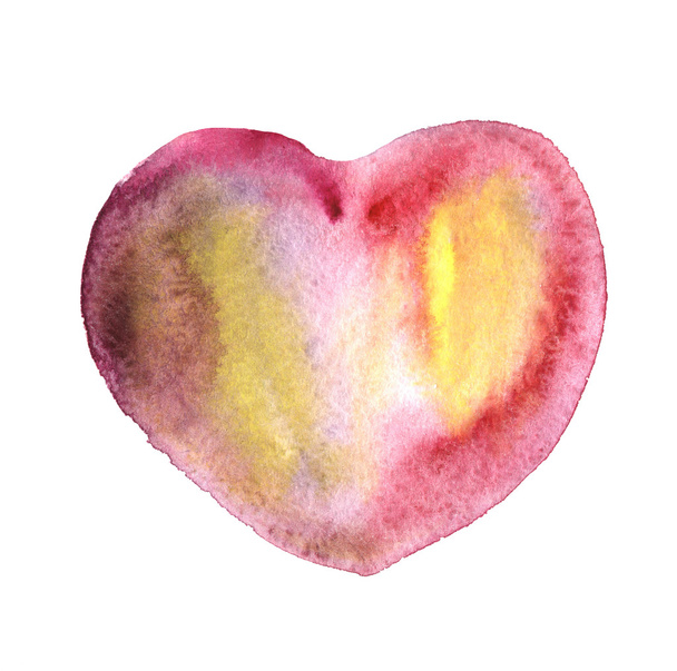 Watercolor mão coração desenhado
 - Foto, Imagem
