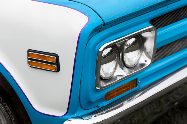 Left headlights of a classic vintage car - Photo, Image