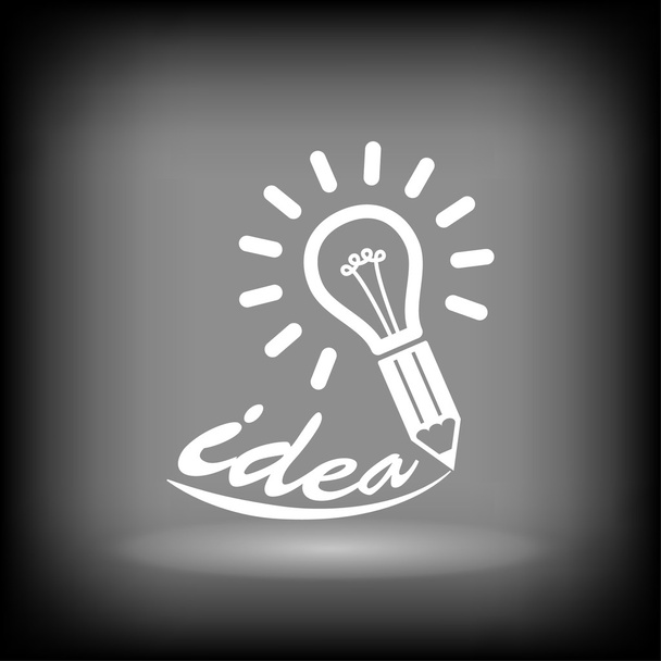 Pictograph of light bulb icon - Vector, imagen