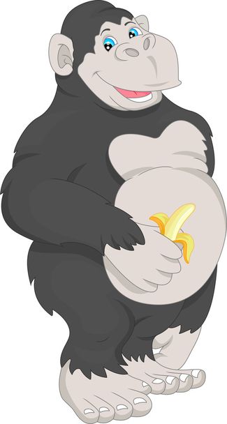 ilustração vetorial de bebê gorila desenhos animados
 - Vetor, Imagem