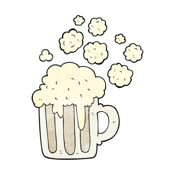 textured cartoon foamy beer - Vector, Image