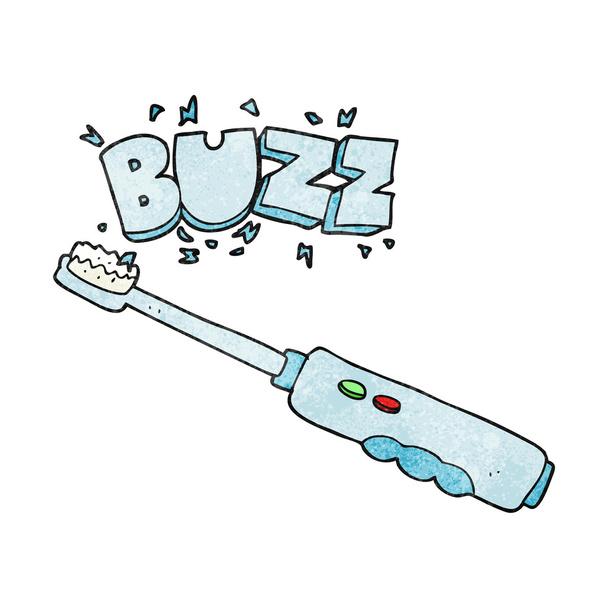 textured cartoon buzzing electric toothbrush - Vector, Image