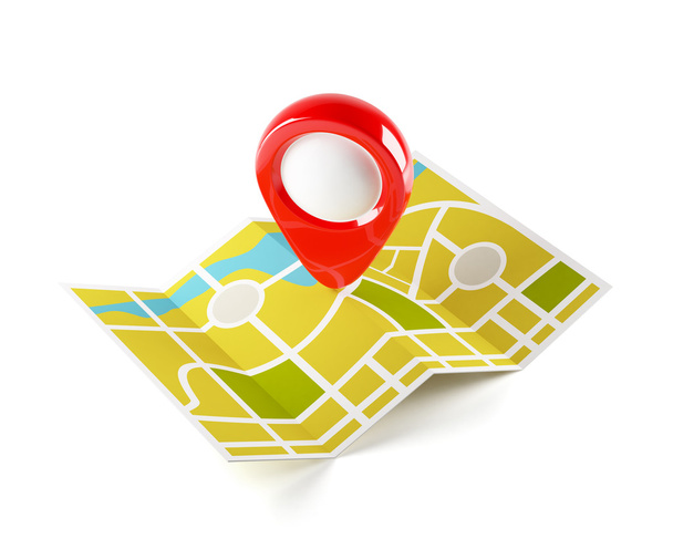 Mapa de navegação com linha guia
 - Foto, Imagem