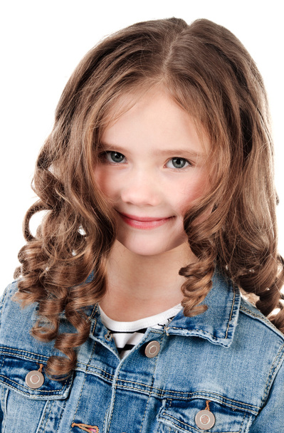 Portrait of adorable smiling  little girl isolated  - Fotografie, Obrázek