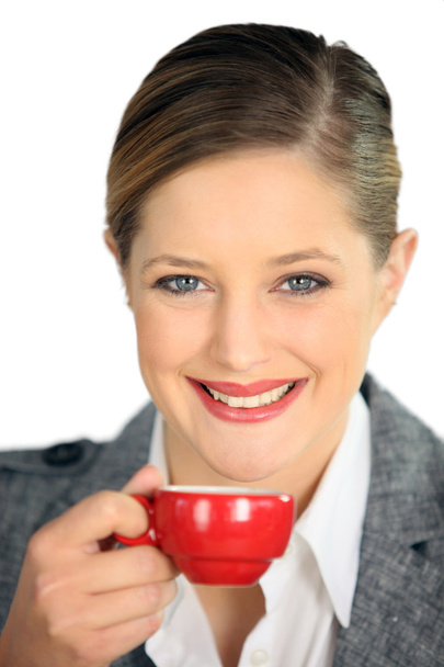 Blond woman with coffee cup - Fotografie, Obrázek