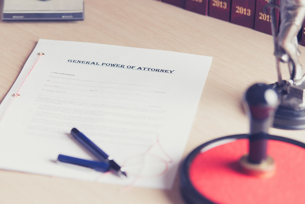 Prepared to be signed by a notary power of attorney - Photo, Image