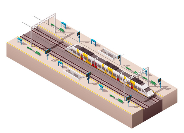 Stazione ferroviaria isometrica vettoriale
 - Vettoriali, immagini