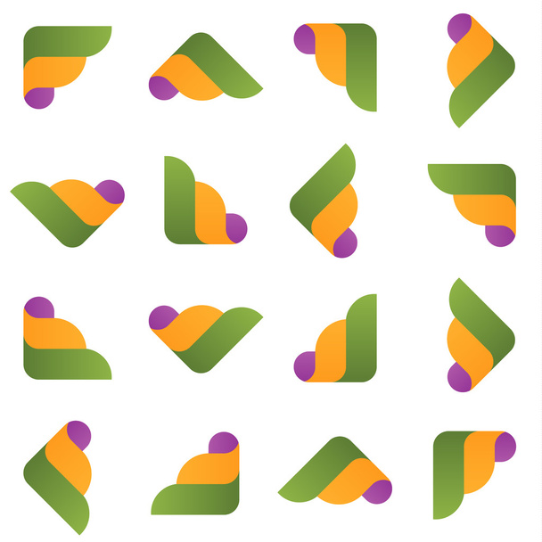 f, letter, abstract logo icons in a volume gradients inverted, waves - Vector, afbeelding