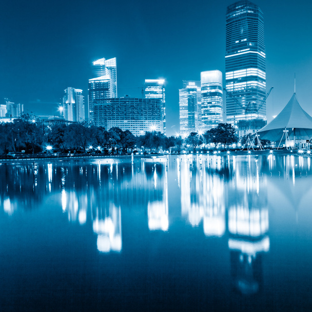 widok nocy Szanghaju - Zdjęcie, obraz