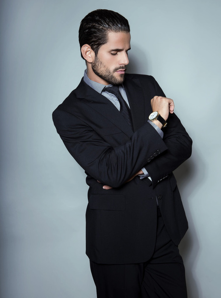 handsome business man with watch - Fotoğraf, Görsel