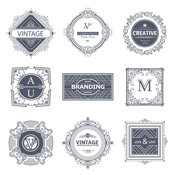 Monogram luxury elements - Vettoriali, immagini