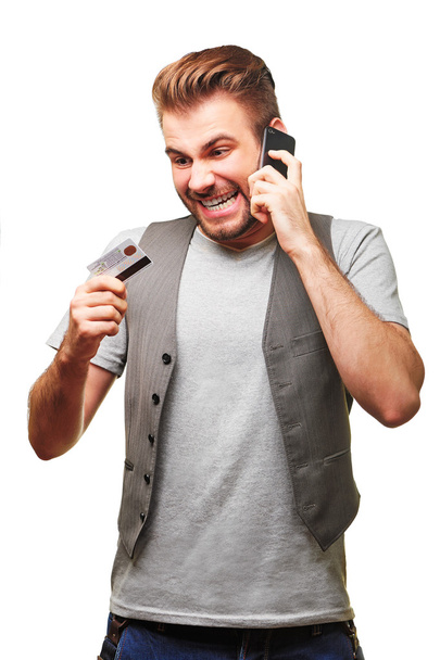 Man arguing by phone - Фото, изображение